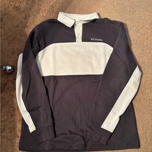 Columbia Men's Black and White Fleece Lined Shirt travel camping stylish